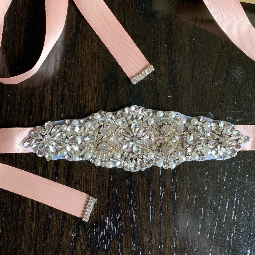 Rhinestone & Satin Bridal Ribbon Sash/Belt